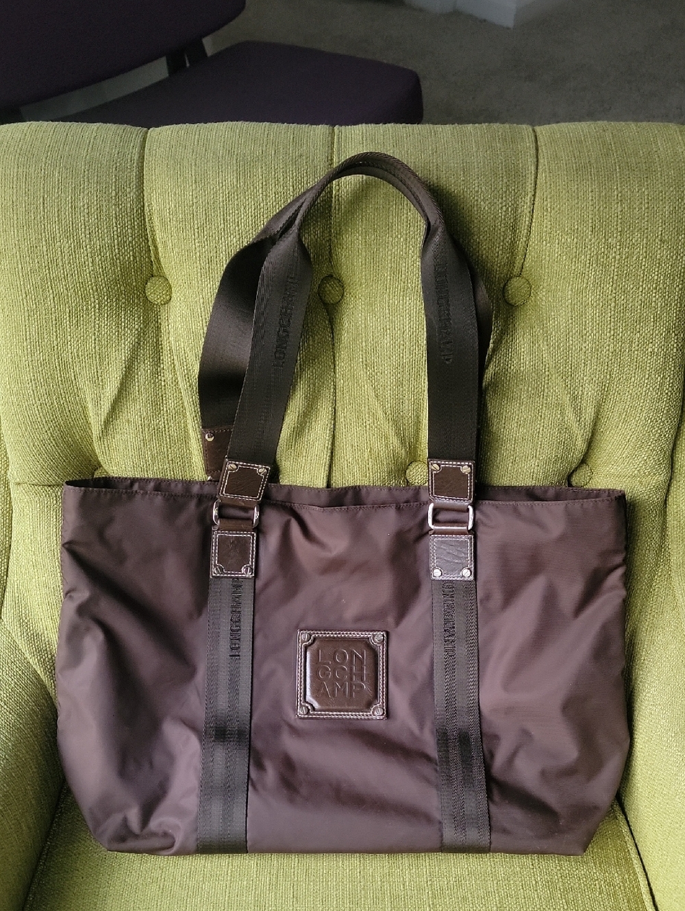 Longchamp Men’s Brown Nylon Tote Bag